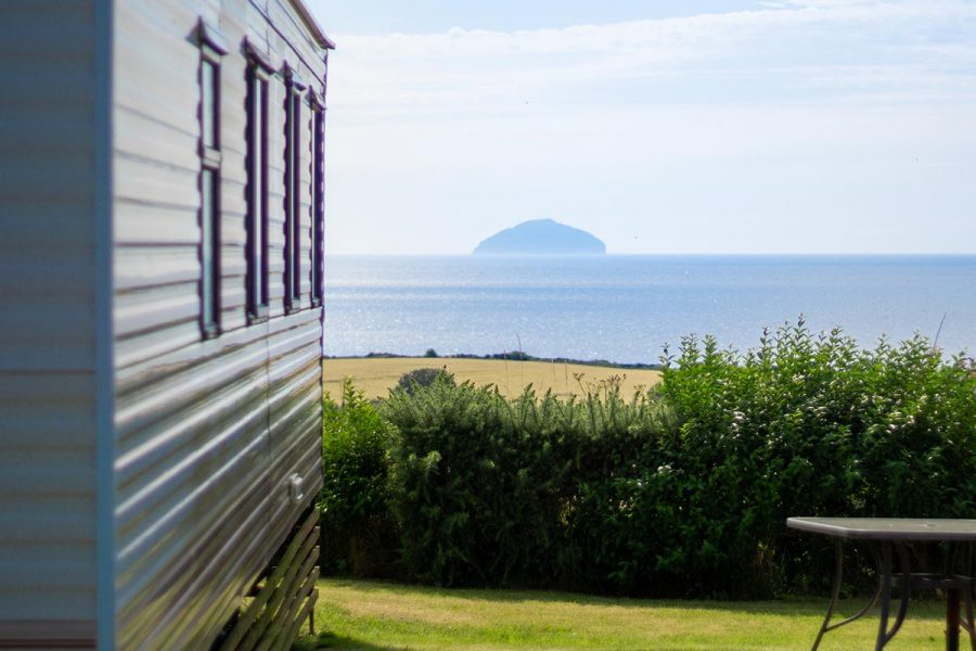 Culzean Bay holiday Park with views of Ailsa Craig